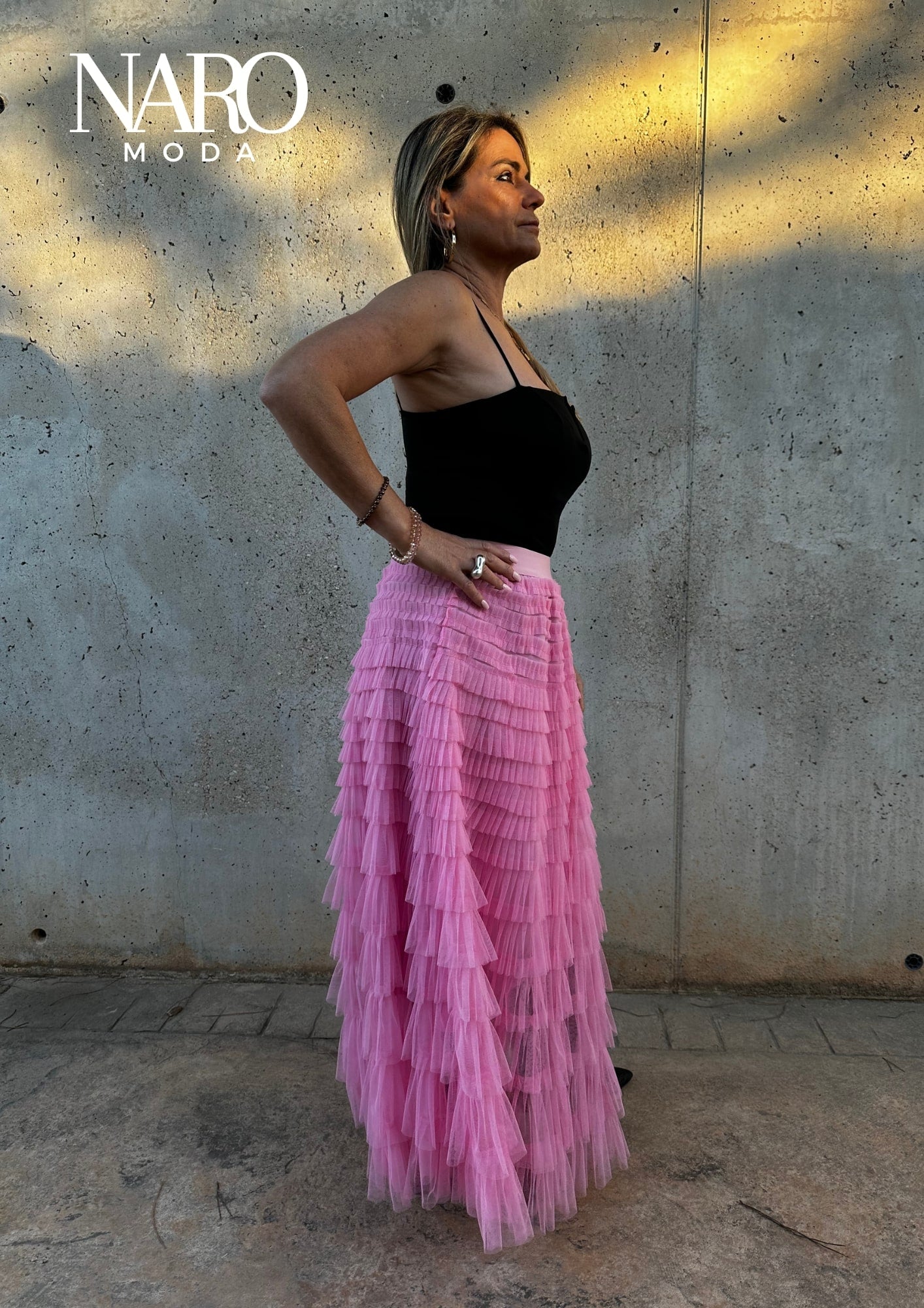 PINK WATERFALL SKIRT