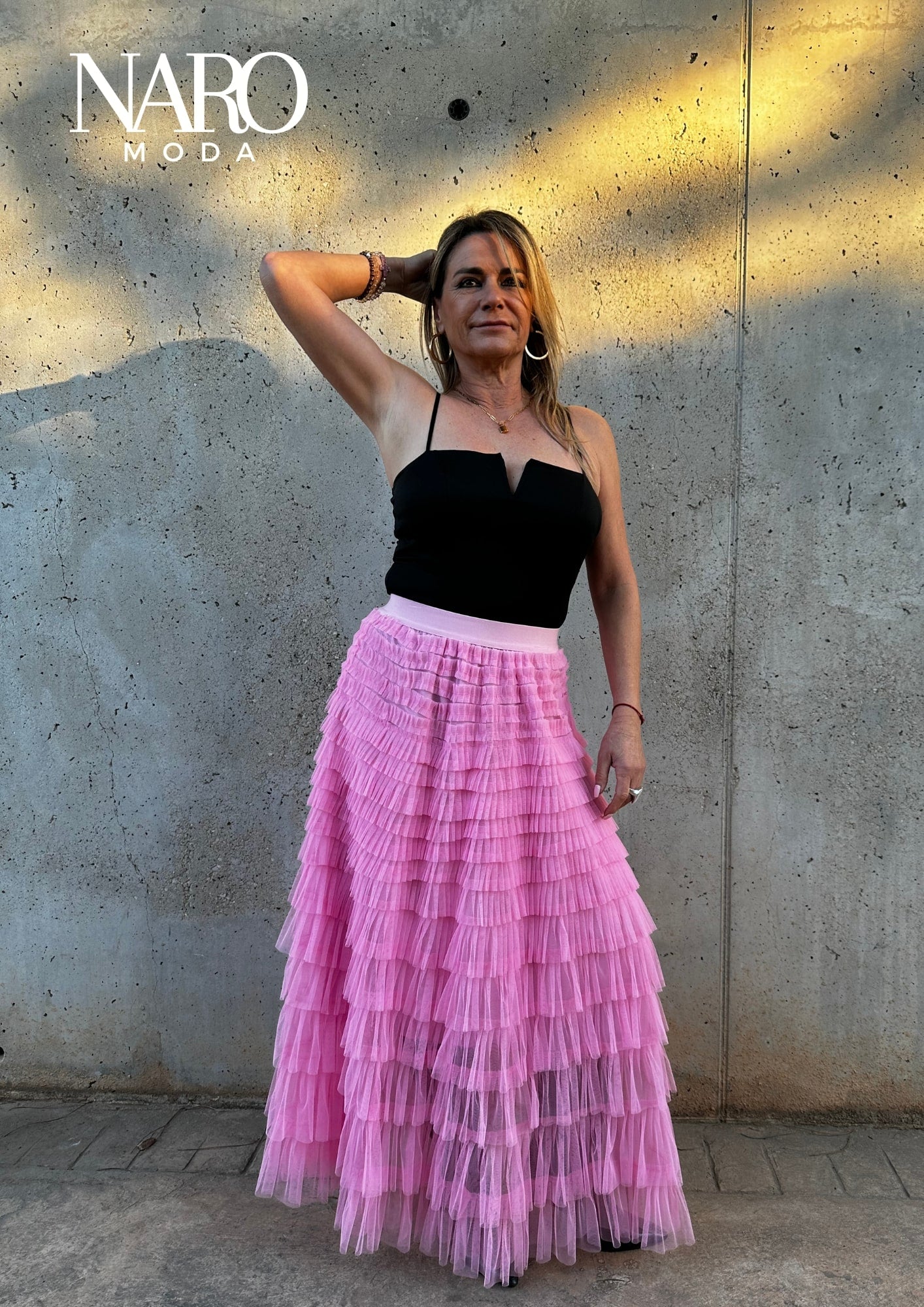 PINK WATERFALL SKIRT