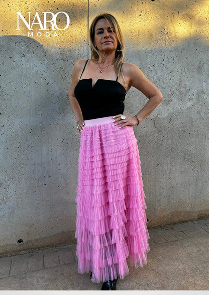 PINK WATERFALL SKIRT