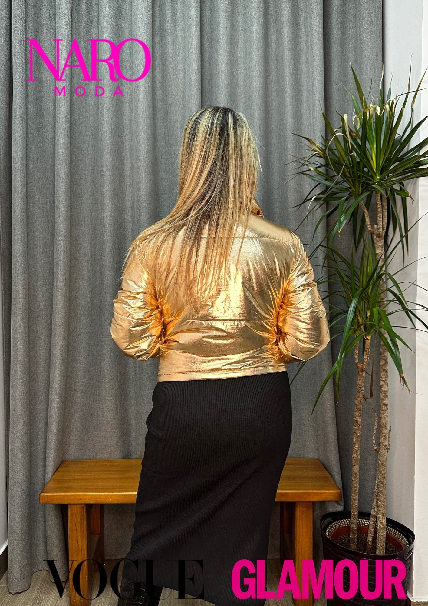 CHAQUETA METALICA ROSE GOLDEN TOUCH