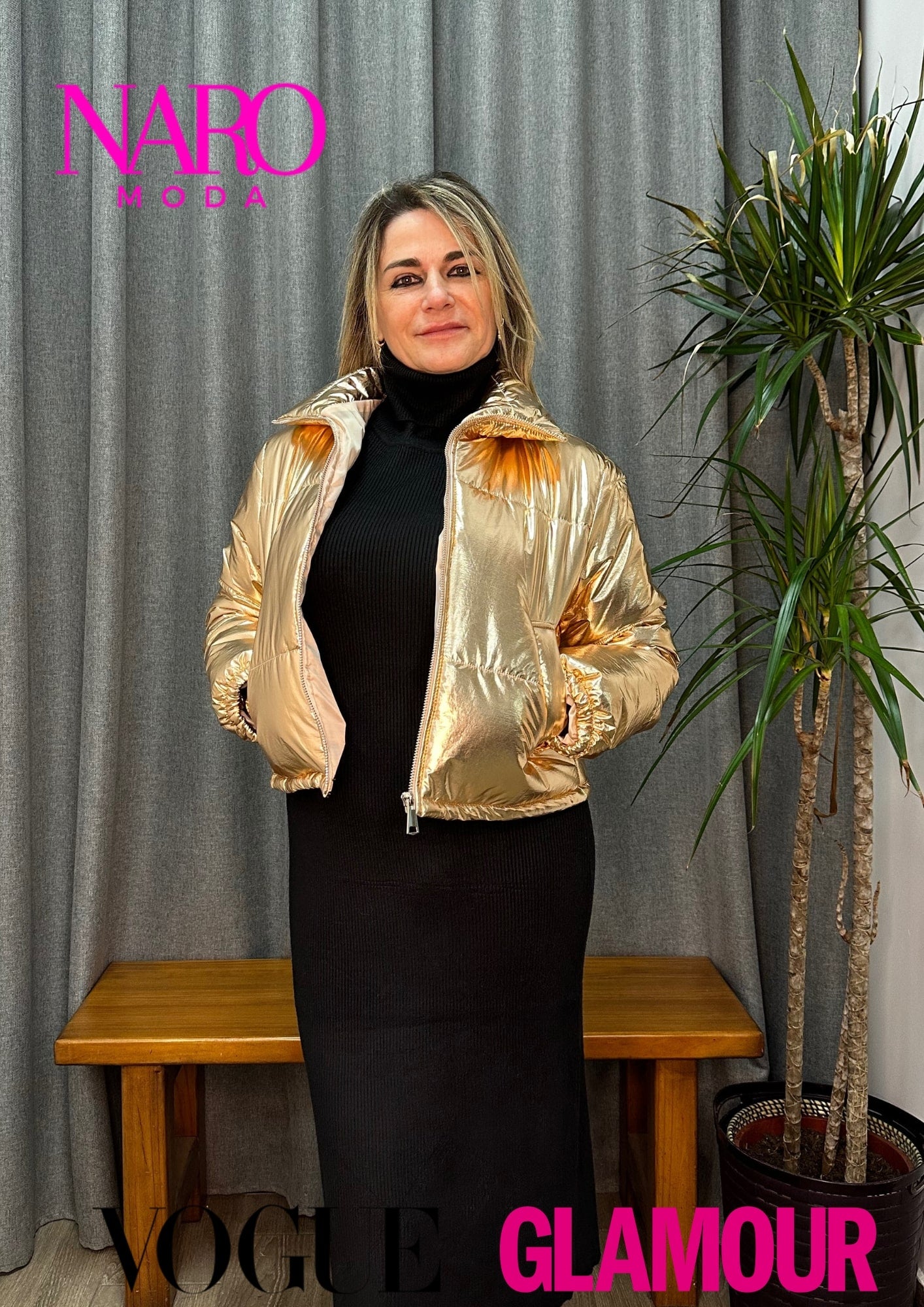 CHAQUETA METALICA ROSE GOLDEN TOUCH