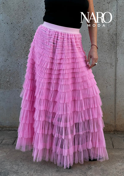 PINK WATERFALL SKIRT